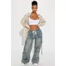 Met My Match Baggy Cargo Jeans - Vintage Wash