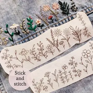 stick and stitch embroidery patterns, flowers chain  patterns embroidery patterns