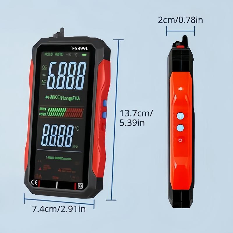 ADESKE 6000 Counts Smart Digital Multimeter – USB Rechargeable, Large Backlit Screen for Voltage/Resistance/Temp, NCV Non-Contact Detection, DIY Electrician Tool Kit – Portable & Professional