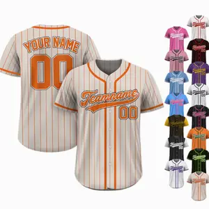 Custom Team Name Number Baseball Jersey Pinstripe, Custom Baseball Jersey for Men Women Youth Kid, Personalized Pinstripe Jersey Sand Orange