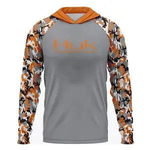 Men's Camouflage Fishing Hoodie - Lightweight, Fast Drying, Breathable, Hooded Sunscreen Shirt with UV Protection, Suitable for Fishing, Hiking, and Kayaking outdoorfun pro