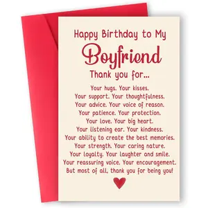 Happy Birthday Card & Gifts for Boyfriend,Funny Birthday Card for Boyfriend,Romantic Birthday Gifts for Boyfriend,Happy Bday Card