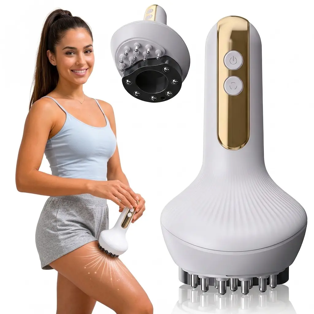 Cordless Rechargeable Electric Cupping Massager - Gua Sha Self-Care Tool with 9 Levels Adjustable Suction, Heat, Red Light, Vibration for Home Spa Personal Care Appliance