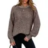 Dokotoo Women's Oversized Waffle Knit Pullover Sweaters Fall Outfis 2026 Classic Crewneck Pullover Tops with Round Hem Teacher Clothes Casual Travel Vacation All Day Wear Cute Trendy Winter Clothing