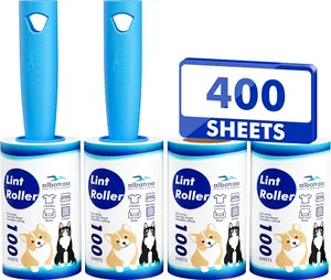 Extra Sticky Lint Roller, Mega Value Set 400 Sheets for Pet Hair Removal, Dog and Cat Lint Remover for Clothes, Furniture, Carpet