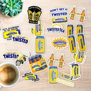 Stickers Pack 20 Pcs Twisted Skateboard Tea Guitar Luggage Vinyl Bike Bumper Aesthetic Waterproof Laptop Colorful Car Bottle Water