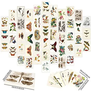 Vintage Wall Collage Set of 50 Pieces, Extreme Art Painting, Art Print, Plant Illustration, Tarot Aesthetic, Vintage Prints, Cards, Photos