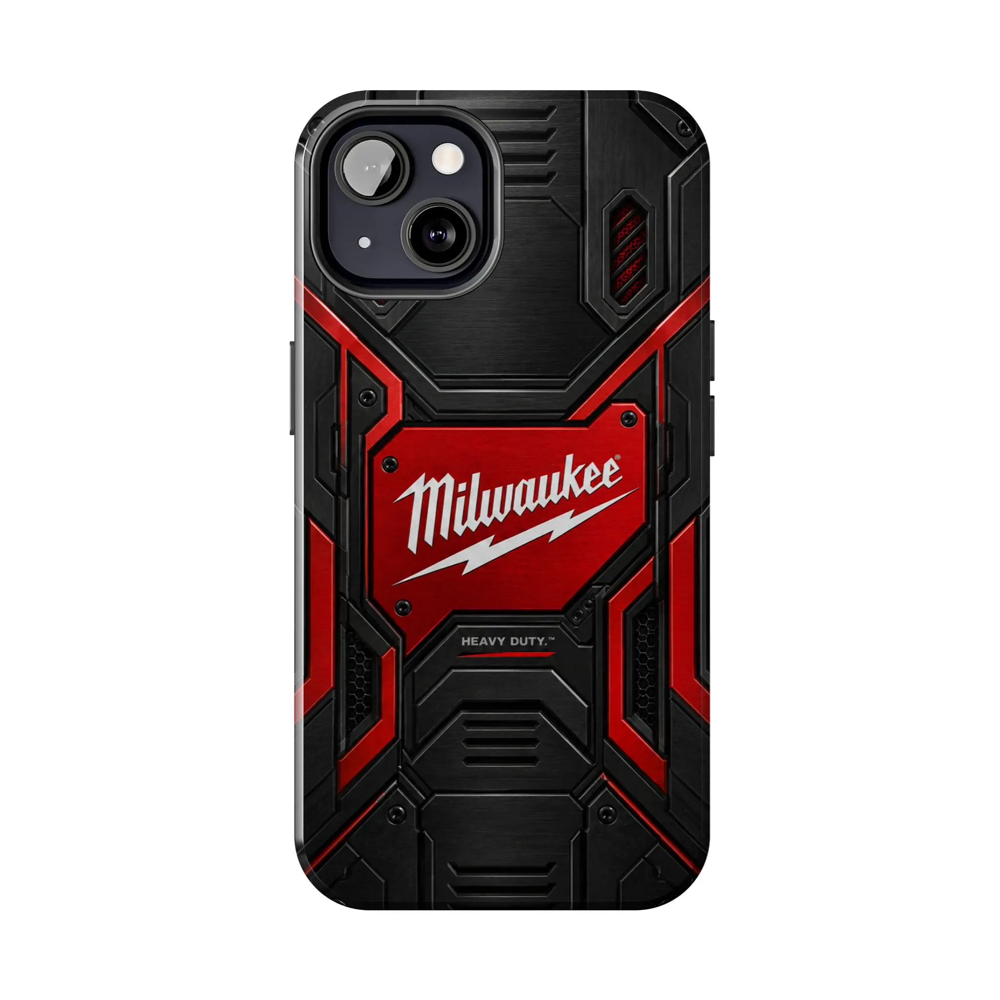 Milwaukee Heavy Duty Phone Case, Red Black Industrial Tool Tough Protective Case, Rugged Mechanic Work Style Cover, Gift for iPhone 17, 16, 15, 14, 13, 12, 11 Pro Max & Plus