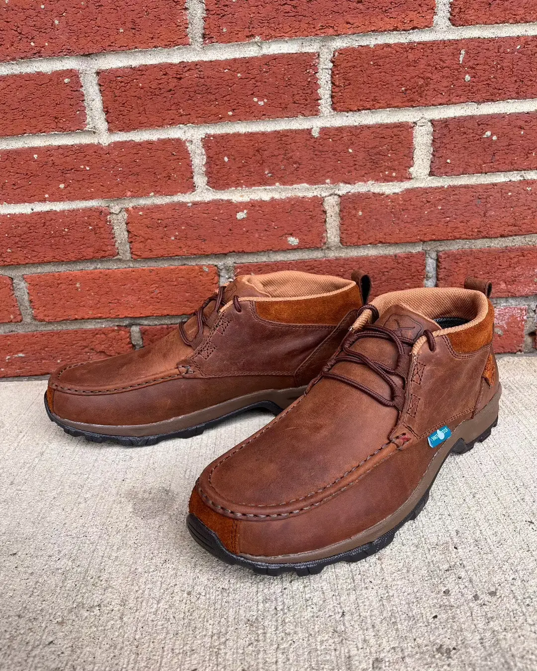 Twisted X Men's Brown Leather Waterproof Lace-up Hiker Style Work Shoe MHKW002