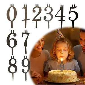 10-Piece Silver Color Number Candlesticks Set, Reusable Birthday Candles From 0-9, Perfect Gift for Birthdays, Durable & Stylish Design
