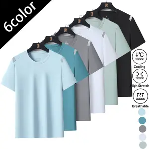 2026 Summer New Nylon Ice Silk Quick-Dry Short-Sleeve Men's Sports Moisture-Wicking Dynamic Pique T-Shirt