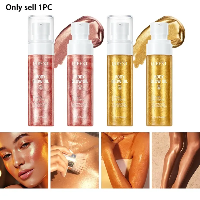 Smooth Texture Hydrating Shimmer Glitter Body Oil Shimmering Body Makeup Waterproof Formula Non Greasy Non Sticky Suitable For Face And Full Body