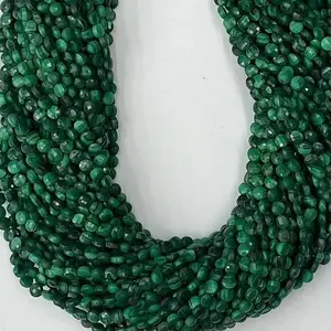Natural Malachite Gemstone Faceted Coin Shape Loose Beads Circle Coin Faceted Beads For DIY Jewelry Making Desig Handmade Crafts Bracelet, Necklace, Earrings AAAA Quality 15.5 Inches Long, Semi Precious Stone, Spacer beads