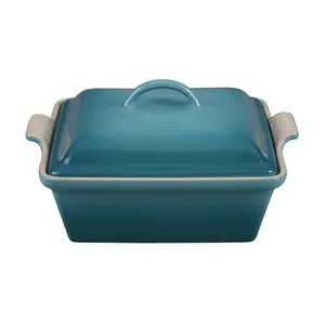 Le Creuset 2.5 Qt. Square Heritage Covered Casserole | Caribbean Blue