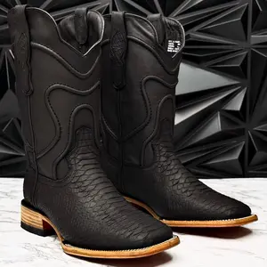 Men,s Black Matte Leather Boots