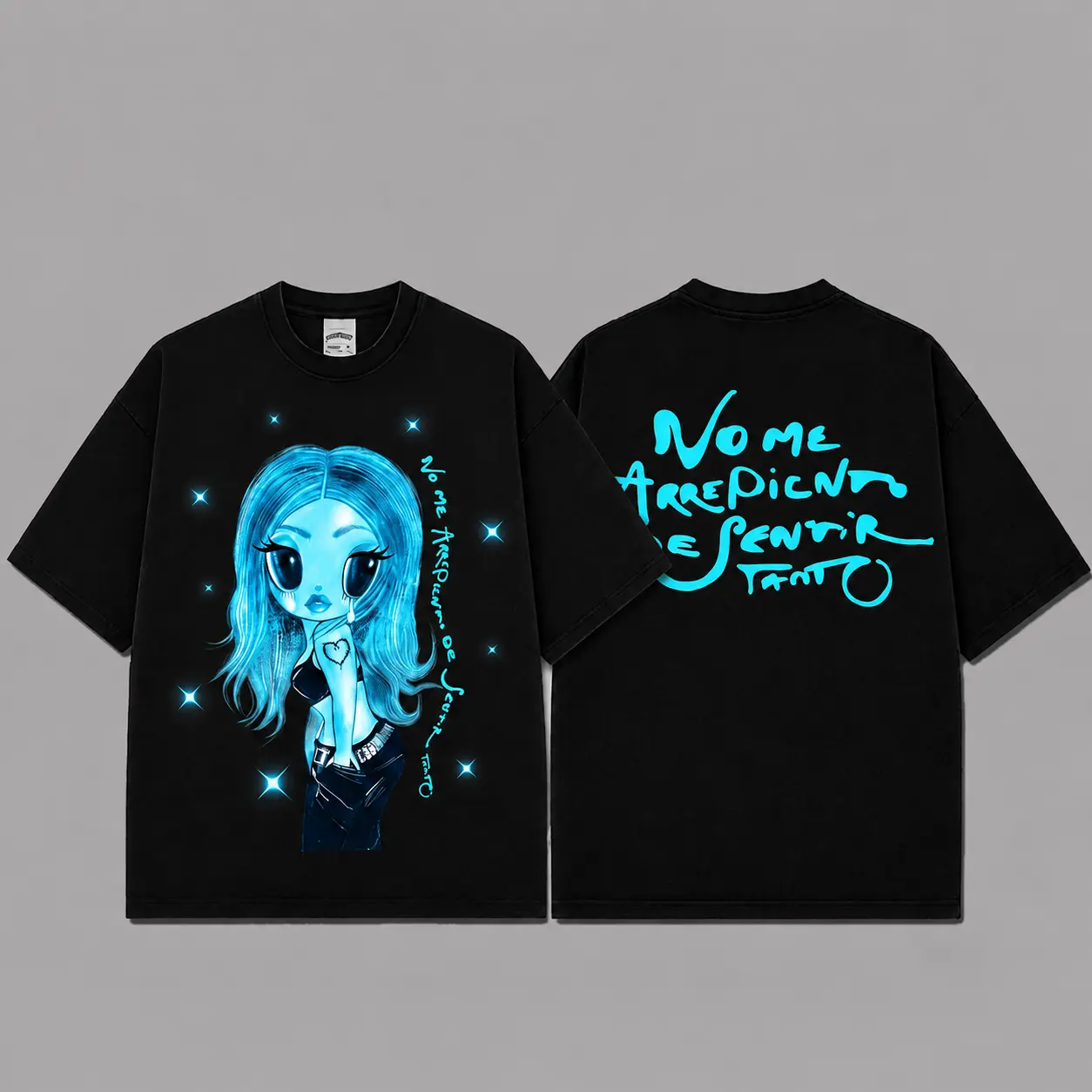 Ver 15 Karol No Me Arrepiento De Sentir Tanto Unisex Oversized Premium Cotton T-Shirt, La Bichota Vintage Music Merch T-Shirt, Music Latin Style, New Album Gift For Fans