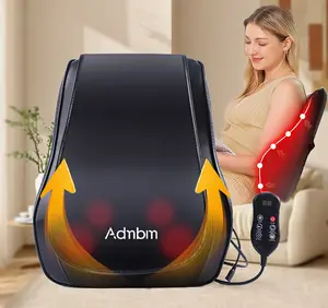 Admbm Rechargeable Back Massager with Heat Shiatsu Neck Massager for Pain Relief Deep Tissue 4D Kneading Massage Pillow for Neck Shoulder Leg Waist and Abdominal Comfort Back Massager Therapy