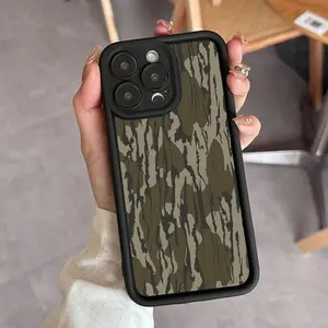 Camouflage Pattern Phone Case, Decorative Phone Protector Cover, Phone Accessories Compatible with iPhone X 11 12 13 14 15 16 17 Series Black Protection