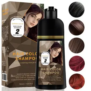 Hair Dye Shampoo Quick Hair Dye Hair Care Fruity Aroma Black & Brown 3-In-1 Color Plant Extracts Long Lasting Haircare Oil Fragrance Cleansing Scented Serum Conditioner