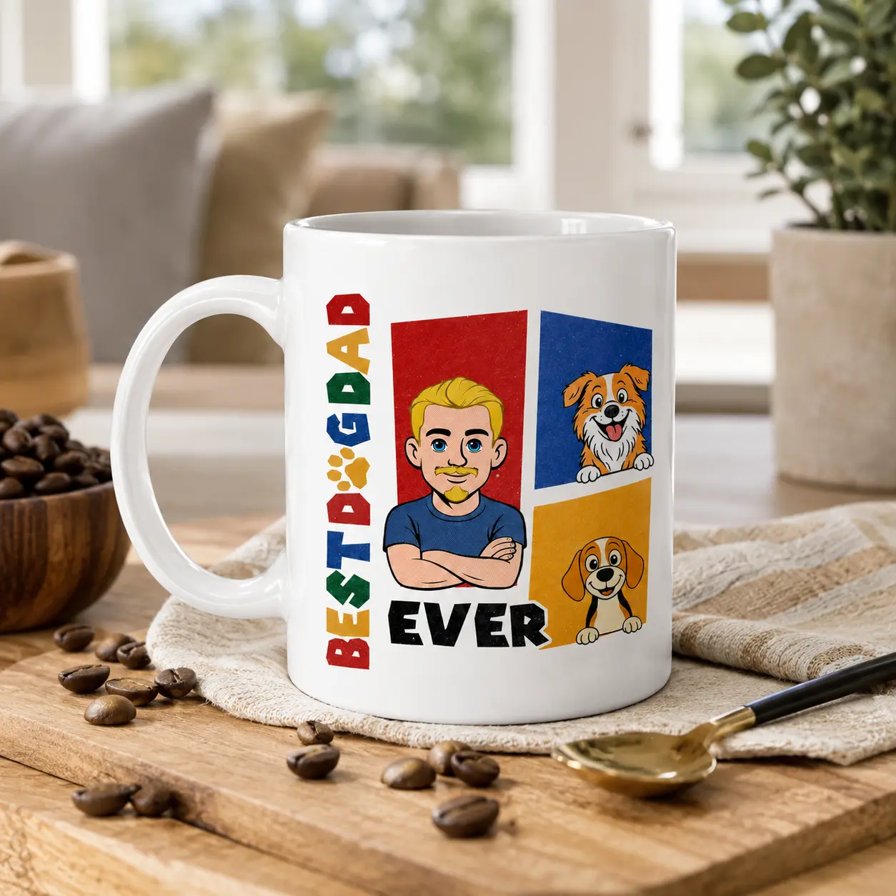 Best Dog Dad Ever Mug, Funny Dog Lover Coffee Cup, Pet Dad Gift from Dog, Father’s Day Gift for Dog Owner, Birthday Gift for Him, Proud Fur Dad Present, Puppy Dad Keepsake campingessentials
