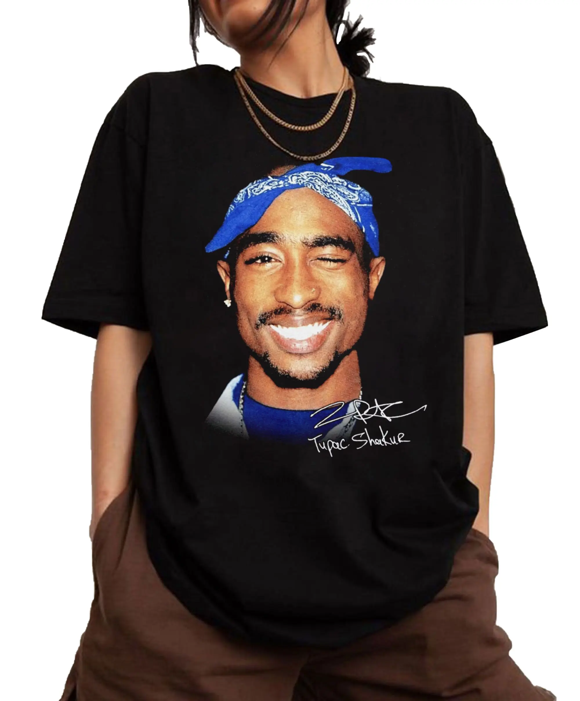 LETOLS Tupac Big Face Head Shirt, Vintage Tupac Shakur Shirt, 2Pac 