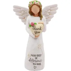 ANIAC Thank You Gifts for Women Teacher Appreciation Gifts Gratitude Angel for Teachers Mother's Day Birthday Gifts for Mom Thanksgiving Angel Figurines (White-Thank You Angel)
