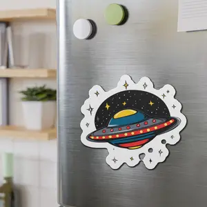 UFO Die-Cut Magnet, Car, Refrigerator, Laptop Magnet, Fridge, Alien, UFO Magnet, Home Decor, Office Decoration, UFO Fan Gifts