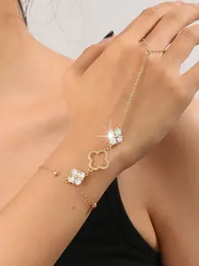 Women's Fashion Crystal Bracelet Jewelry, Adjustable Chain Design, Elegant Minimalist Accessory for Daily Wear & Special Occasions