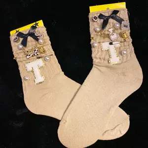 Slouch Socks with Charms and Personalized Letters - Accessories, Comfort Fashion