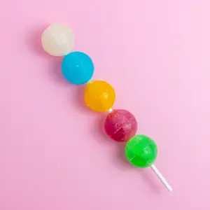 Silky Gem Crystal Pops Non Sour Candy Skewer - Handcrafted Fruity Flavors Coconut Mango Pineapple Blue Raspberry Cotton Candy Green Apple Snack