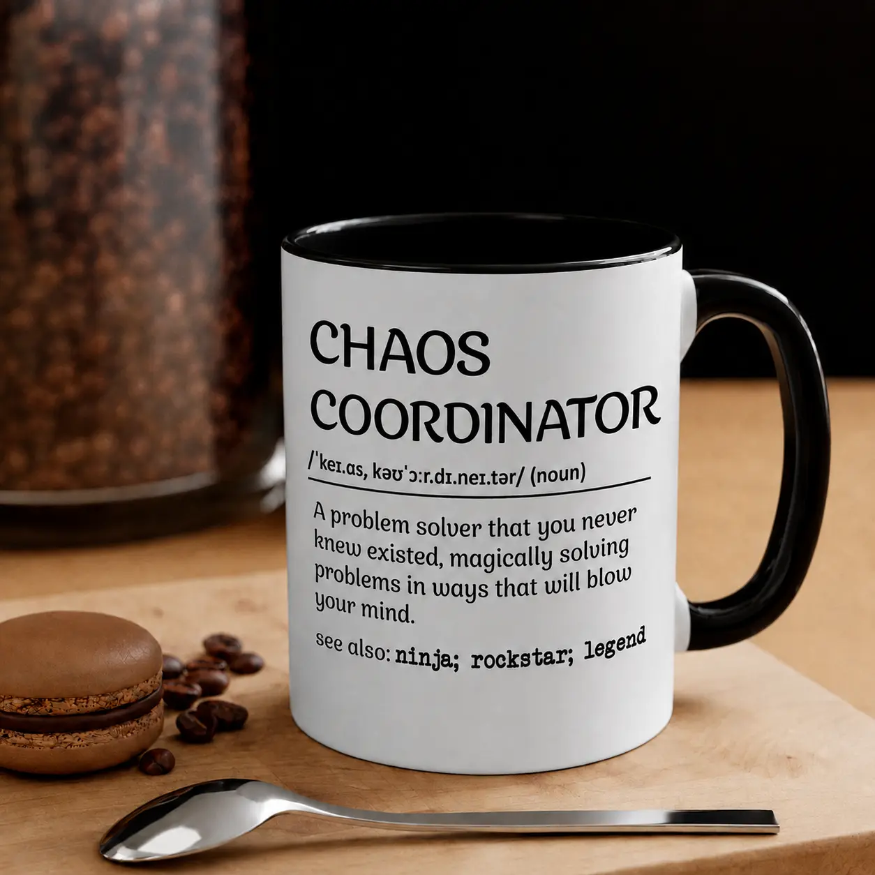 Chaos Coordinator Funny Coffee Mug, Problem Solver Appreciation Gift, Office Manager & Supervisor Ceramic Cup, Unique Coworker Gift for Boss, Team Leader, Employee, Birthday & Christmas