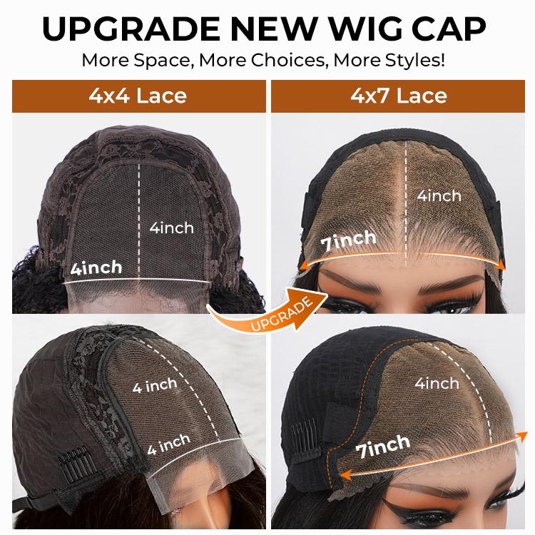 Alipearl Hair 30 Inch Glueless Kinky Curly Wigs 4x7 Lace Closure Wig Human Hair Ready to Go Lace Front Wigs Pre Bleached Knotes Beginners Glueless Wig