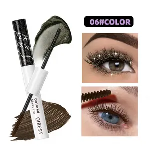 QIBEST 2-in-1 Mascara – Sparkle Glitter + (Pink, Brown, Blue, Purple, Green, Red), Waterproof, Smudge-Proof, Diamond Shimmer – Easter Edition