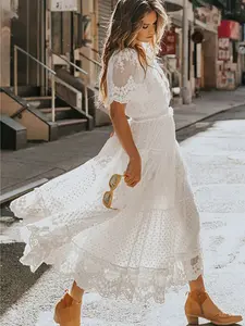 Lace Enchantment: The Hollow-Out White Dress That’s a Vision of Allure | Marvis
