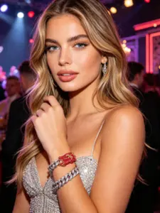 Fashion Hip Hop Saint Muette Bracelet, Cuban Link Bracelet, 14k Rhinestone Cuban Chain, Luxurious Elegant Jewelry for Daily Wear