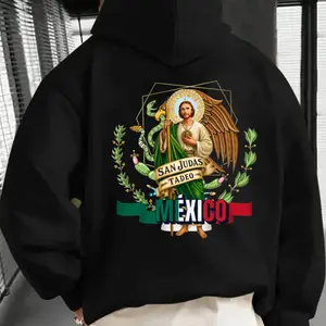 San Judas Tadeo México Hoodie – Saint Jude Catholic Hoodie, Mexican Faith Pullover, Religious Devotion Sweatshirt, Christian Spiritual Gift for Men & Women