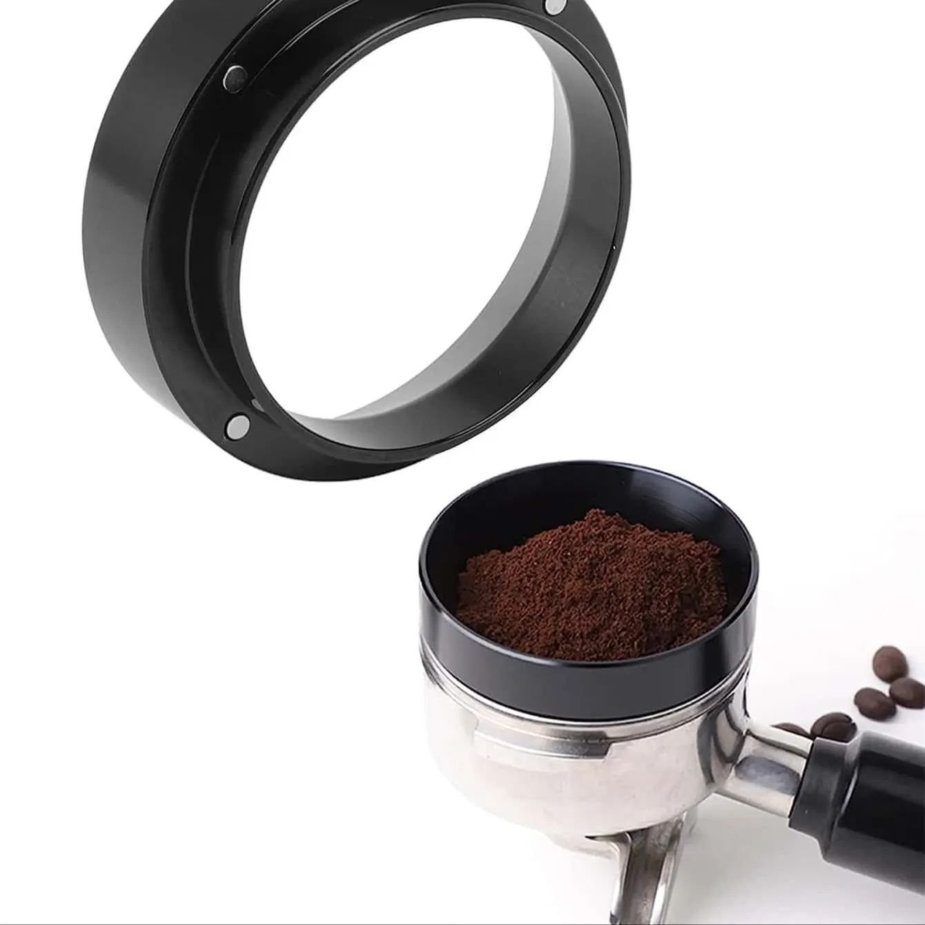 Espresso Dosing Rings, 1 Count Aluminum Coffee Powder Dosing Rings for Funnel, Magnetic Replacement Coffee Maker Accessory 51/53/58mm