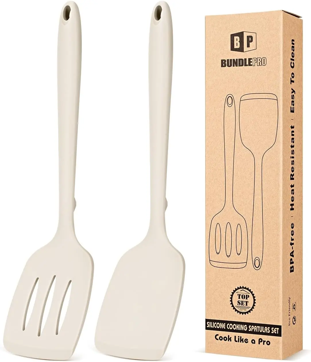 2-Pack Silicone Slotted Spatula Turners - Non-Stick, Heat-Resistant, BPA-Free, 1-Piece Design Kitchen Utensils with Hanging Feature, Ideal for Flipping Fish, Eggs