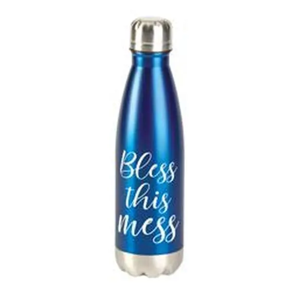 Dicksons SSWBBL-2 17 oz Stainless Steel Water Bottle - Blue, Stylish Design, Sturdy Build, Silicone Lid