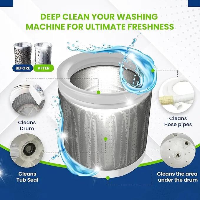 Washing Machine Cleaner Descaler 12 Pack Deep Cleaning Tablets For HE Front Loader & Top Load Washer, Septic Safe Eco-Friendly Deodorizer, Clean Inside Drum and Laundry Tub Seal Washing Machine Cleaner Descaler 12 Pack Deep Cleaning Tablets For HE Front Loader & Top Load Washer, Septic Safe Eco-Friendly Deodorizer, Clean Inside Drum and Laundry Tub Seal