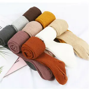 Baby Tights Hot Baby Toddler Kid Girl Ribbed Stockings Cotton Warm Pantyhose Solid Candy Color Tight 0-4Years Baby Non