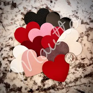 Leather Heart Cut-outs for DIY Valentine's Day Crafting Jewelry Making Art Projects - 10 Colorful Heart Pieces