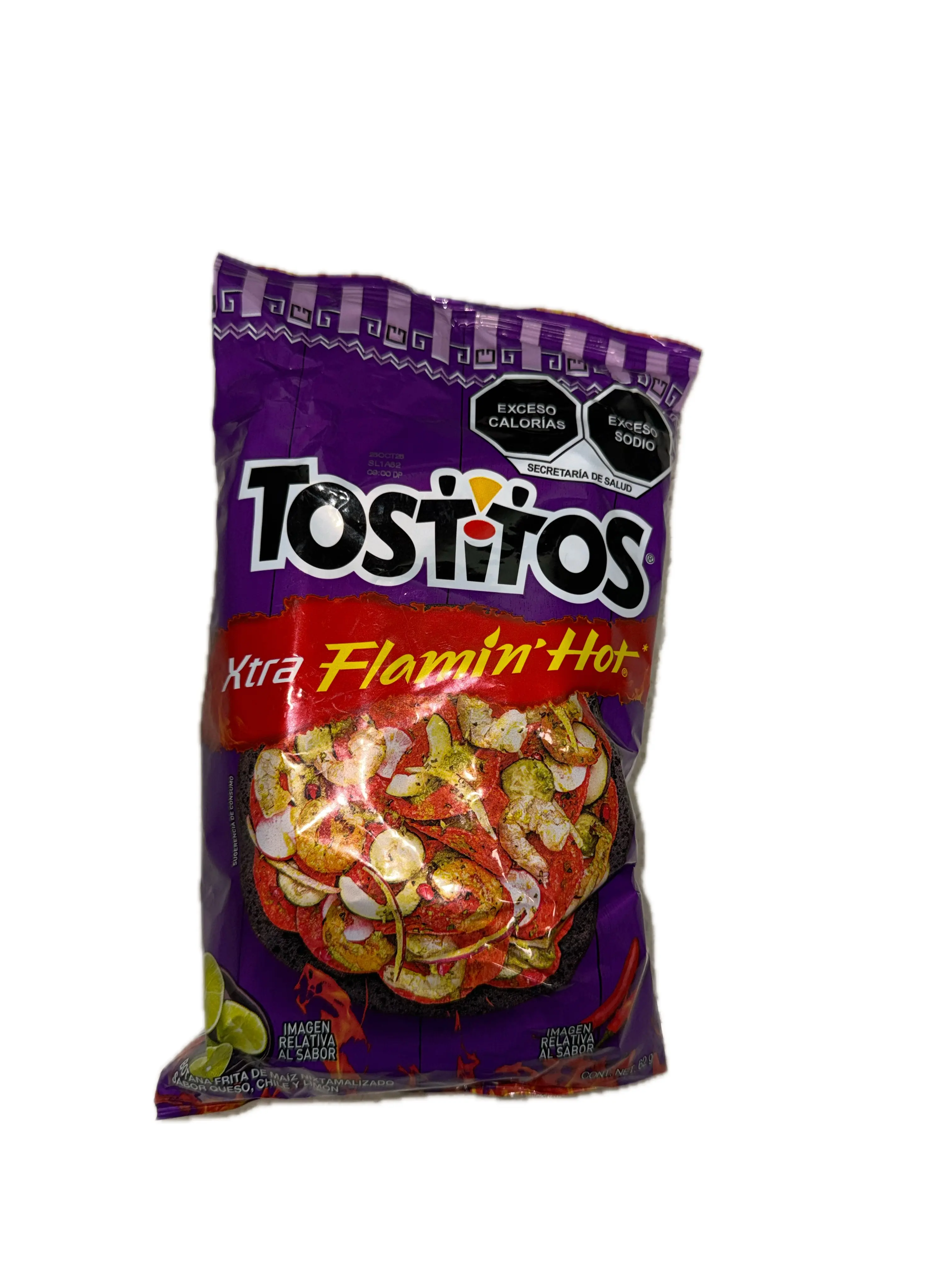 Tostitos Xtra Flamin' Hot Extra Spicy Cheese Flavored Corn Chips with Chili & Lime - 2.1 oz (62 g)