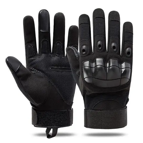 Men's Tactical Full Finger Gloves for Adults - Motorcycle Dirtbike Gear, Soft Knuckle Impact Pad, Rubber Knuckles, Touch Screen Compatible, Non-Slip, Breathable, Shock-Proof, Fast-Dry Nylon, Adjustable Strap, Outdoor Sports Work Gloves, Father Gifts