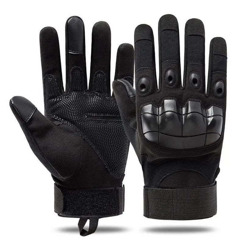 Men's Tactical Full Finger Gloves for Adults - Motorcycle Dirtbike Gear, Soft Knuckle Impact Pad, Rubber Knuckles, Touch Screen Compatible, Non-Slip, Breathable, Shock-Proof, Fast-Dry Nylon, Adjustable Strap, Outdoor Sports Work Gloves, Father Gifts
