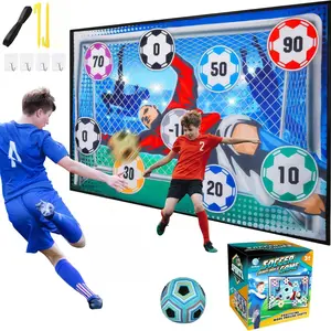 Vatos Toy Soccer Ball Game Set for Boys & Girls, Indoor/outdoor Backyard Toss Soccer Goal Game, Includes 2 Balls & 1 Flannel Target, Soccer Goal Net