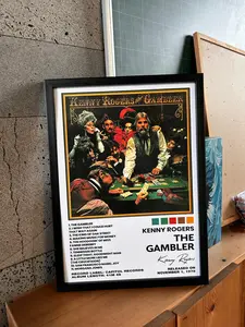 Kenny Rogers – The Gambler Poster | Vintage Country Music Wall Art | Classic Album Cover Print | 1978 Retro Music Decor