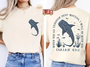 Comfort Colors Whale Shark Shirt, Beachy Shirt, Jesus T-shirt, Summer T-shirt, Christian Ocean Shirt