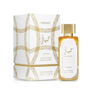 Lattafa Hayaati Gold Elixir Eau De Parfum Spray for Unisex, 3.4 Ounce
