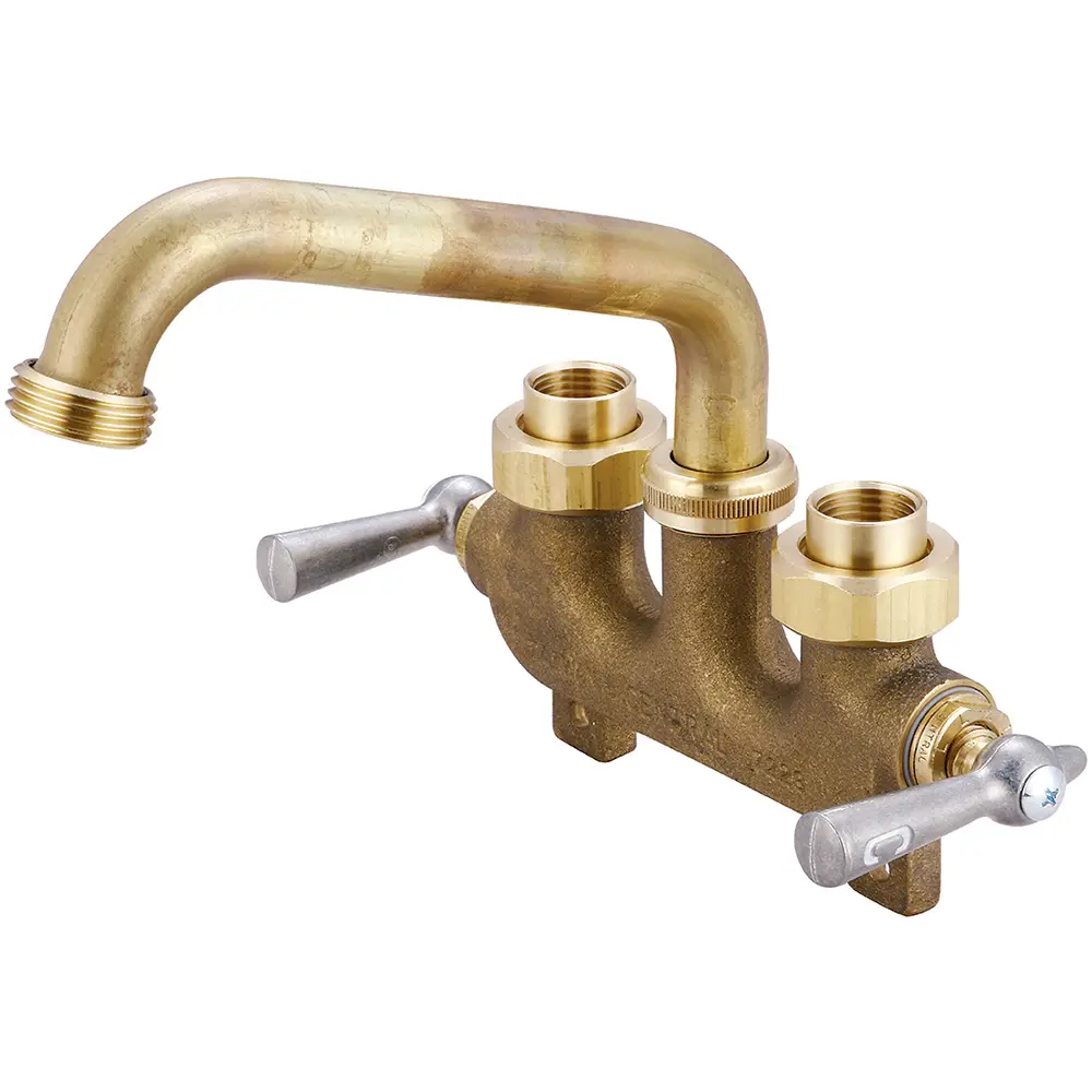 Central Brass 0469 6 in. Two Handle Laundry Faucet - Rough Brass